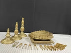 ZUMELER Bronze-Tone Decorative Cake Stand Set