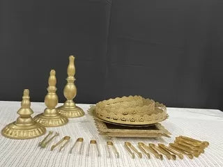 ZUMELER Bronze-Tone Decorative Cake Stand Set