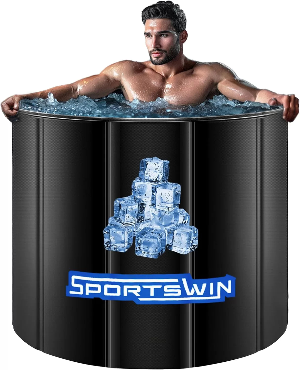 SPORTSWIN Portable Inflatable Ice Bath Tub – Black