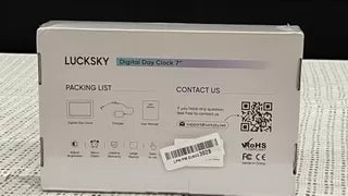 7-Inch Digital Day and Calendar Clock – White