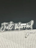 Just Married White LED Neon-Style Wedding Sign
