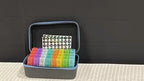 LEMBOL Multi-Colored Pill Organizer Set with Gray Travel Case